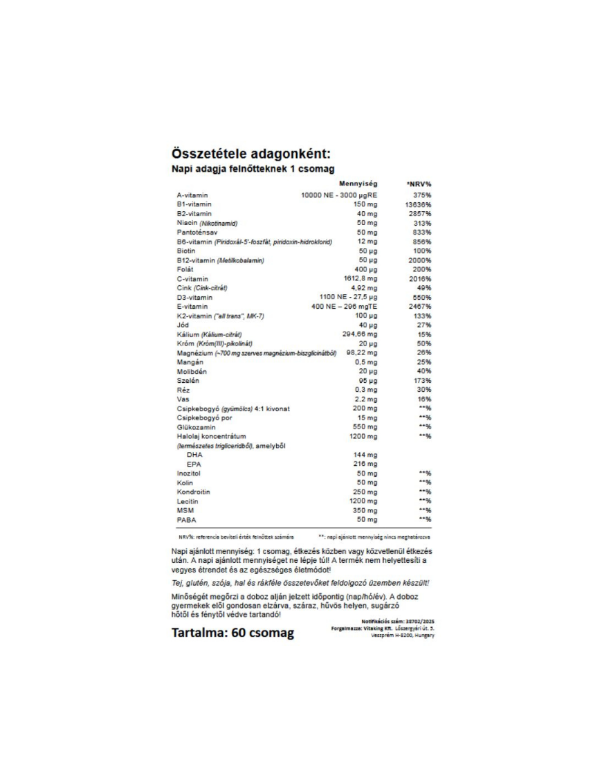 Vitaking 365 Multivitamin Sport Csomag Prevenci Patika Vitaking 365 Multivitamin Sport Csomag Prevenci Patika