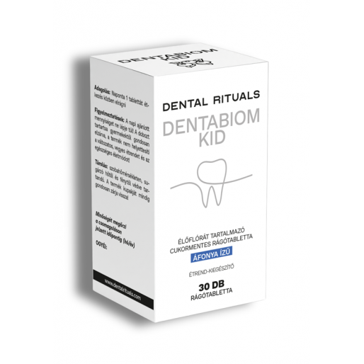 Dental Rituals Dentabiom KID élőflórát tartalmazó áfonya ízű cukormentes rágótabletta - 30x