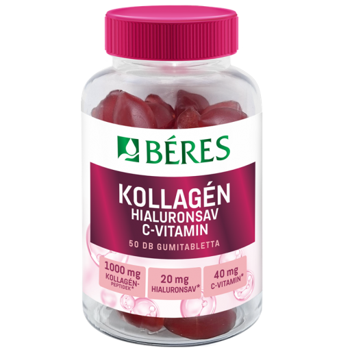 Béres Kollagén Hialuronsav C-vitamin gumivitamin - 50x