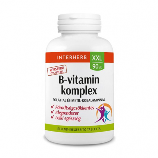 Interherb XXL B-Vitamin komplex tabletta Foláttal és Metil-Kobalaminnal - 90x