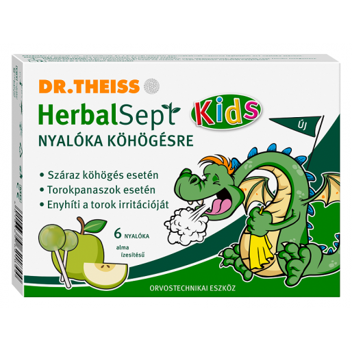 Dr. Theiss HerbalSept Kids nyalóka száraz köhögésre alma ízesítésű - 6x