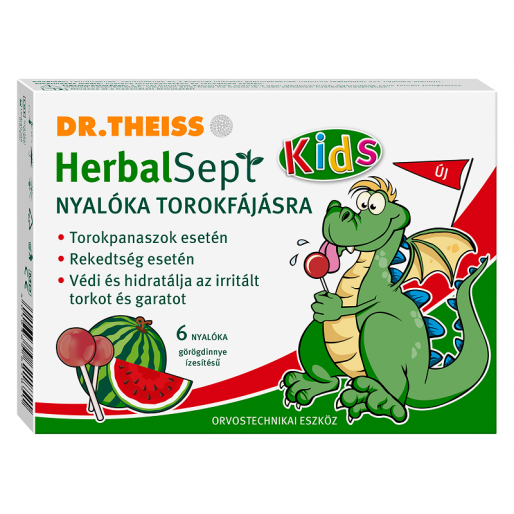 Dr. Theiss HerbalSept Kids nyalóka torokfájásra görögdinnye ízesítésű - 6x