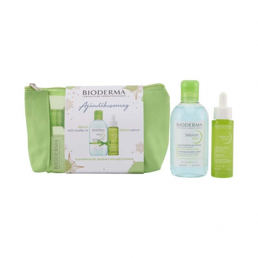 BIODERMA Sébium szett neszesszerrel problémás bőrre anti-aging hatással - 30+250 ml - Lejárat közeli: 2026.06.30.