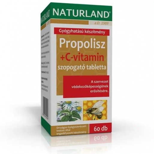 Naturland Propolisz+C-vitamin szopogatótabletta - 60x