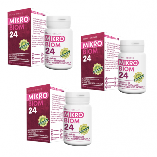 MikroBiom 24 élőflórás étrend-kiegészítő kapszula - 3x30szem