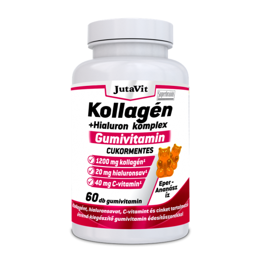JutaVit Kollagén + Hialuron Komplex Cukormentes Gumivitamin - 60x