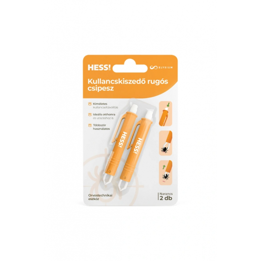 Elysium HESS! kullancskiszedő rugós csipesz - narancssárga - 2 db/készlet