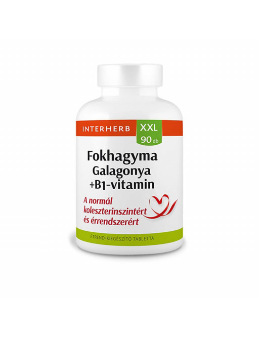 Interherb XXL fokhagyma + galagonya + B1-vitamin tabletta