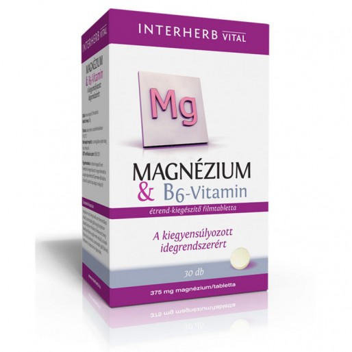 Interherb Magnézium 375 mg + B6-Vitamin - 30db