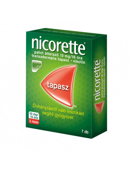 Nicorette patch áttetsző 10 mg/16 óra transzdermális tapasz