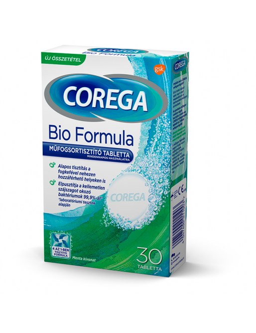 Corega Tabs Bio Formula műfogsortisztító tabletta