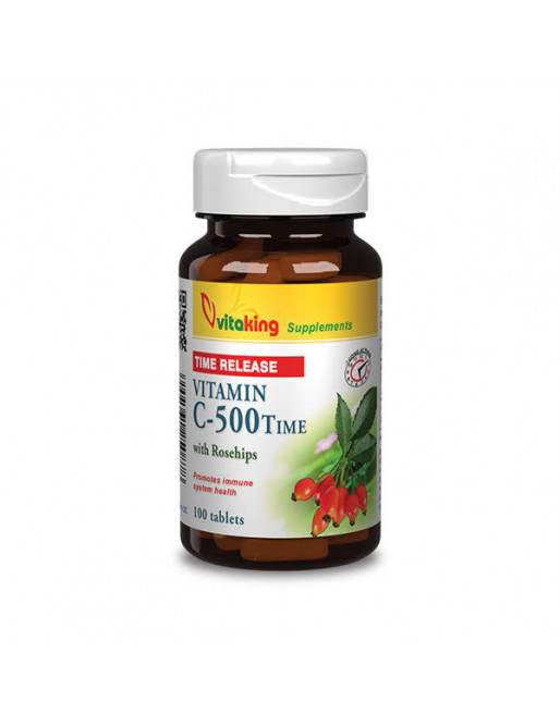 Vitaking C-Vitamin 500mg + Csipkebogyó Nyújtott felszívódású - Lejárat közeli