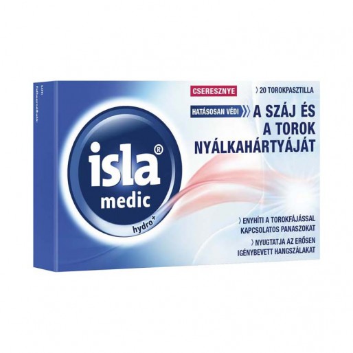 Isla-Medic Hydro+ torokpasztilla Cseresznye