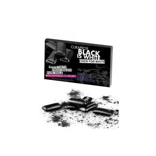 Curaprox Black is White rágó - 12x