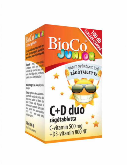 Bioco C+D3 Duo Junior rágótabletta Erdeigyümölcs ízű