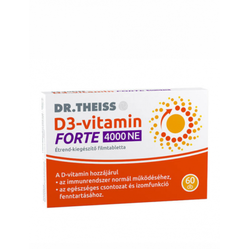 Dr. Theiss D3-vitamin FORTE 4000 NE étrend-kiegészítő filmtabletta - Lejárat közeli 2025.09.30.