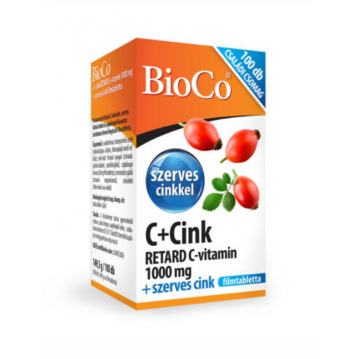 Bioco C+Cink Retard C-vitamin 1000mg filmtabletta családi csomag