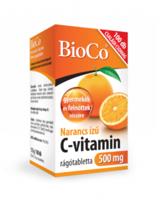 BioCo narancs ízű C-vitamin rágótabletta 500 mg