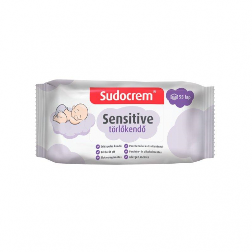 Sudocrem Sensitive Extra Puha Törlőkendő