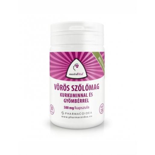 MentalFitol Vörös szőlőmag komplex kapszula kurkuminnal és gyömbérrel - 30x