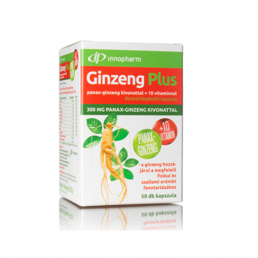 InnoPharm Ginzeng - Ginseng Plus panax-ginzeng kivonattal + 10 vitaminnal kapszula