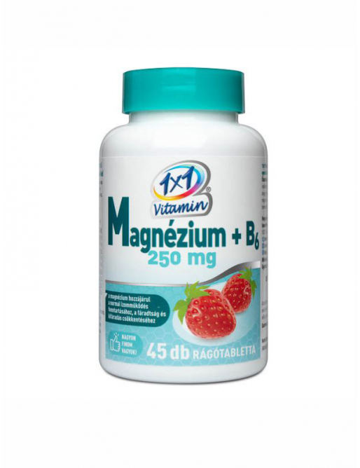 Vitaplus 1x1 vitamin Magnézium 250 mg +B6 Rágótabletta