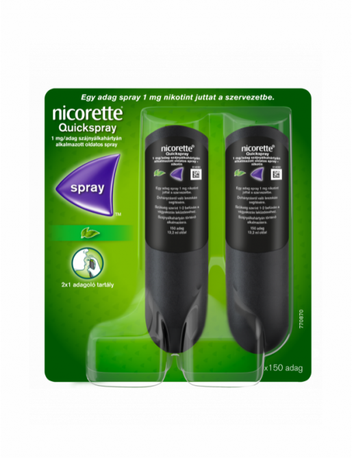 Nicorette Quickspray 1 mg/adag szájnyálkahártyán alkalmazott spray