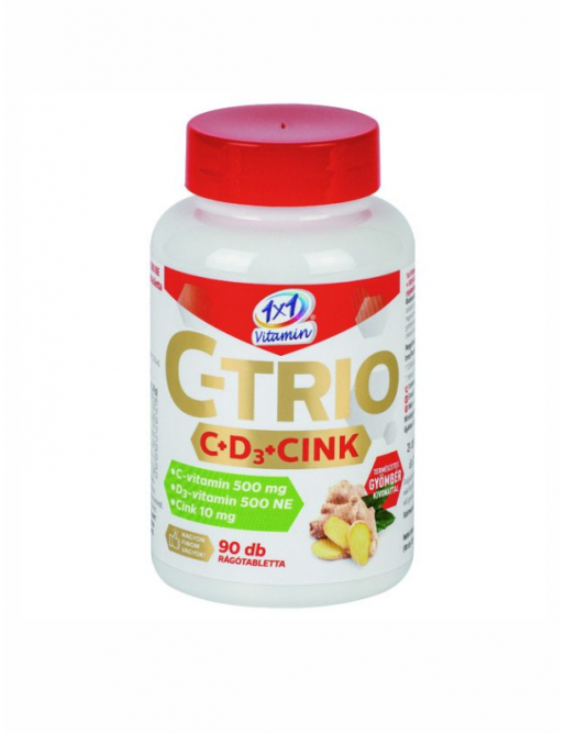 Vitaplus 1x1 C-Trio C D3 Cink gyömbér rágótabletta