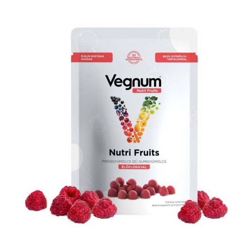 Vegnum Nutrifruits Pirosgyümölcs ízű gumigyümölcs élőflórával - 30x