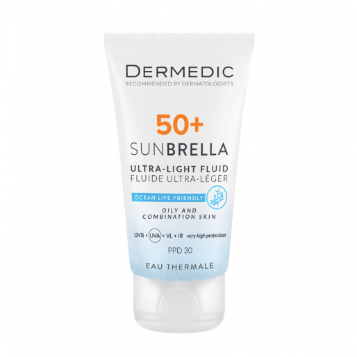 DERMEDIC Sunbrella fényvédő fluid SPF50+ zsíros/kombinált bőrre