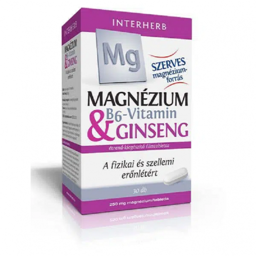 Interherb Magnézium & B6-vitamin & ginseng kapszula - 30x