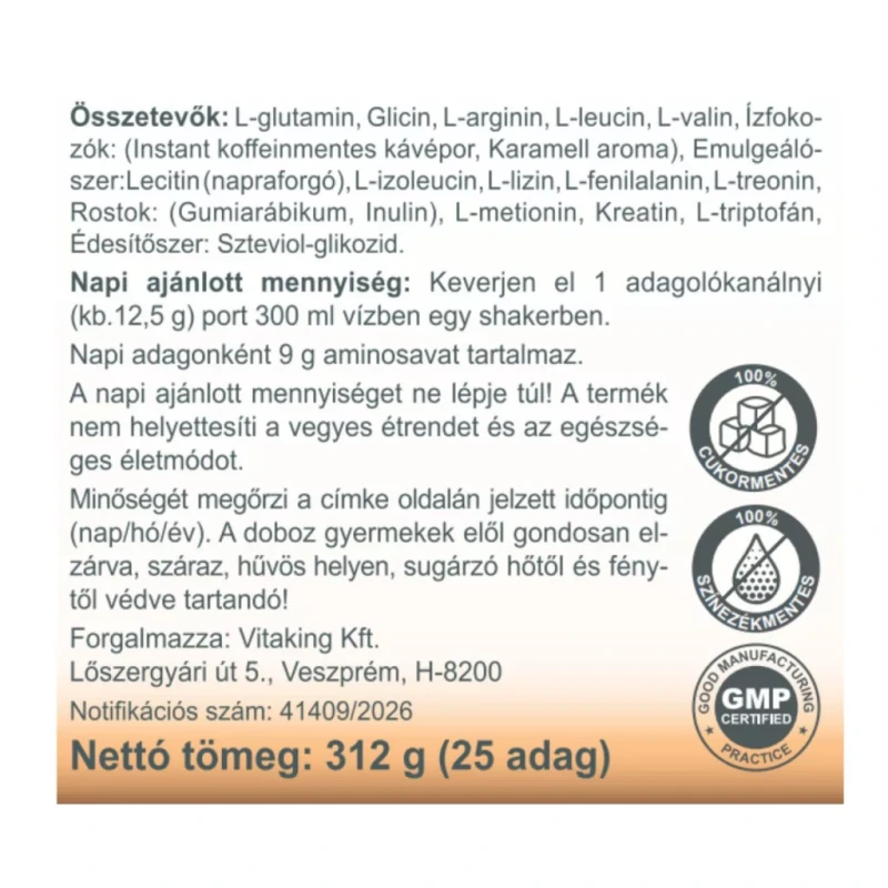 Vitaking Aminosav komplex (karamell-kávé)