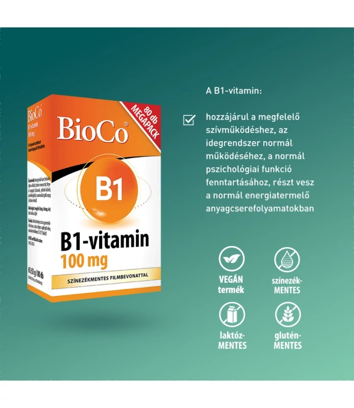 BioCo B1 vitamin 100 mg filmtabletta Megapack