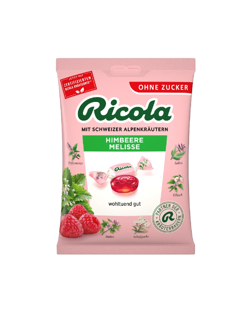 Ricola Málna-Citromfű Gyógynövényes cukorka
