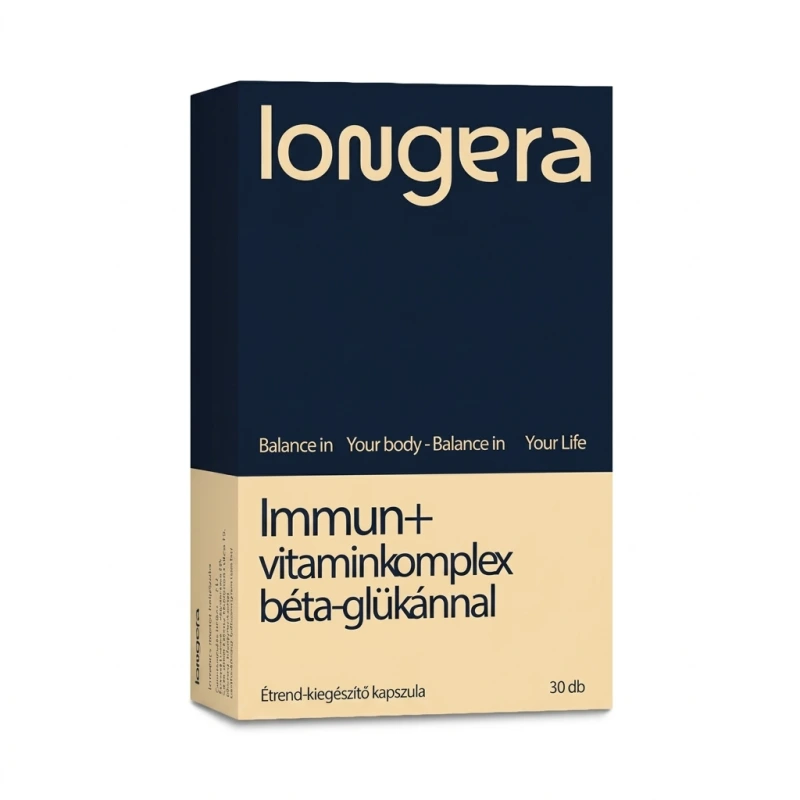 Longera Immun+ vitaminkomplex béta-glükánnal étrend-kiegészítő kapszula