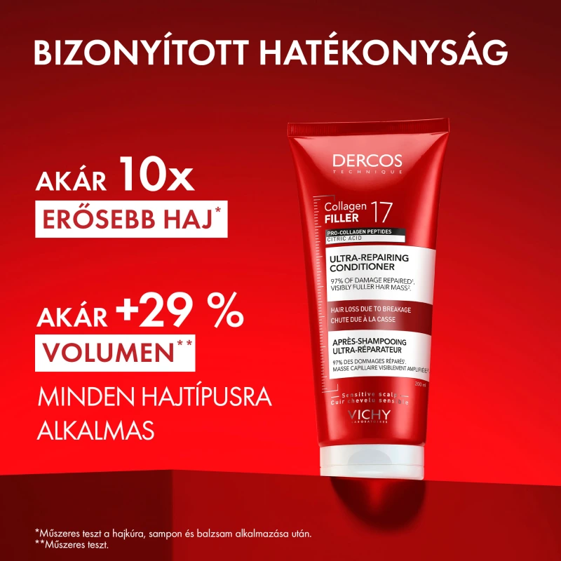 VICHY Dercos Collagen 17 Filler Ultra-regeneráló hajbalzsam