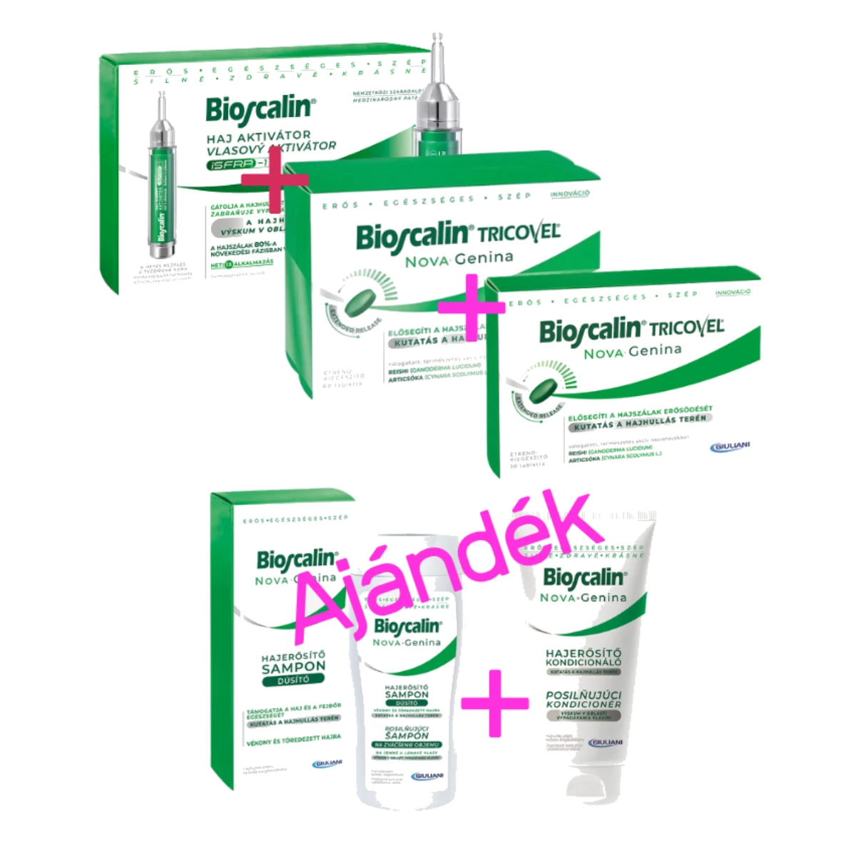 Bioscalin Nova-Genina 3 havi komplex kúra aktívátorral - ajándék sampon és balzsam