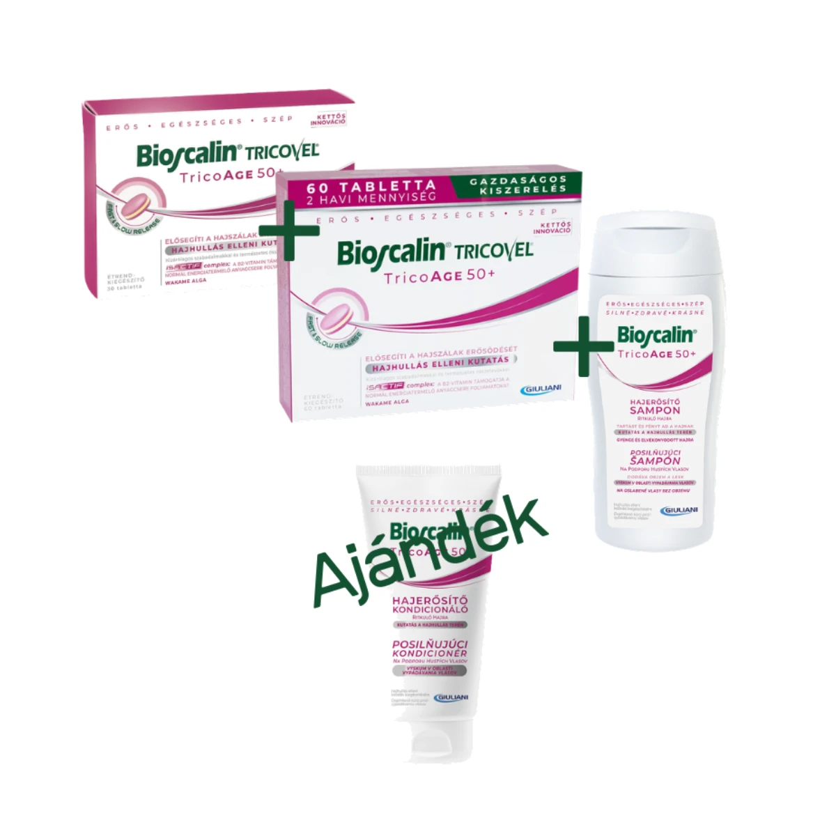 Bioscalin TricoAge 50+ 3 havi alapkúra samponnal - ajándék balzsam
