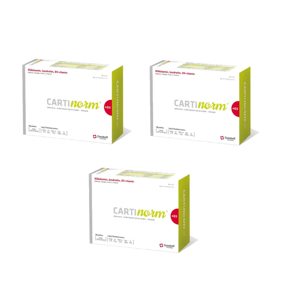Goodwill Cartinorm + D3 vitamin filmtabletta csomag 3x60 szem