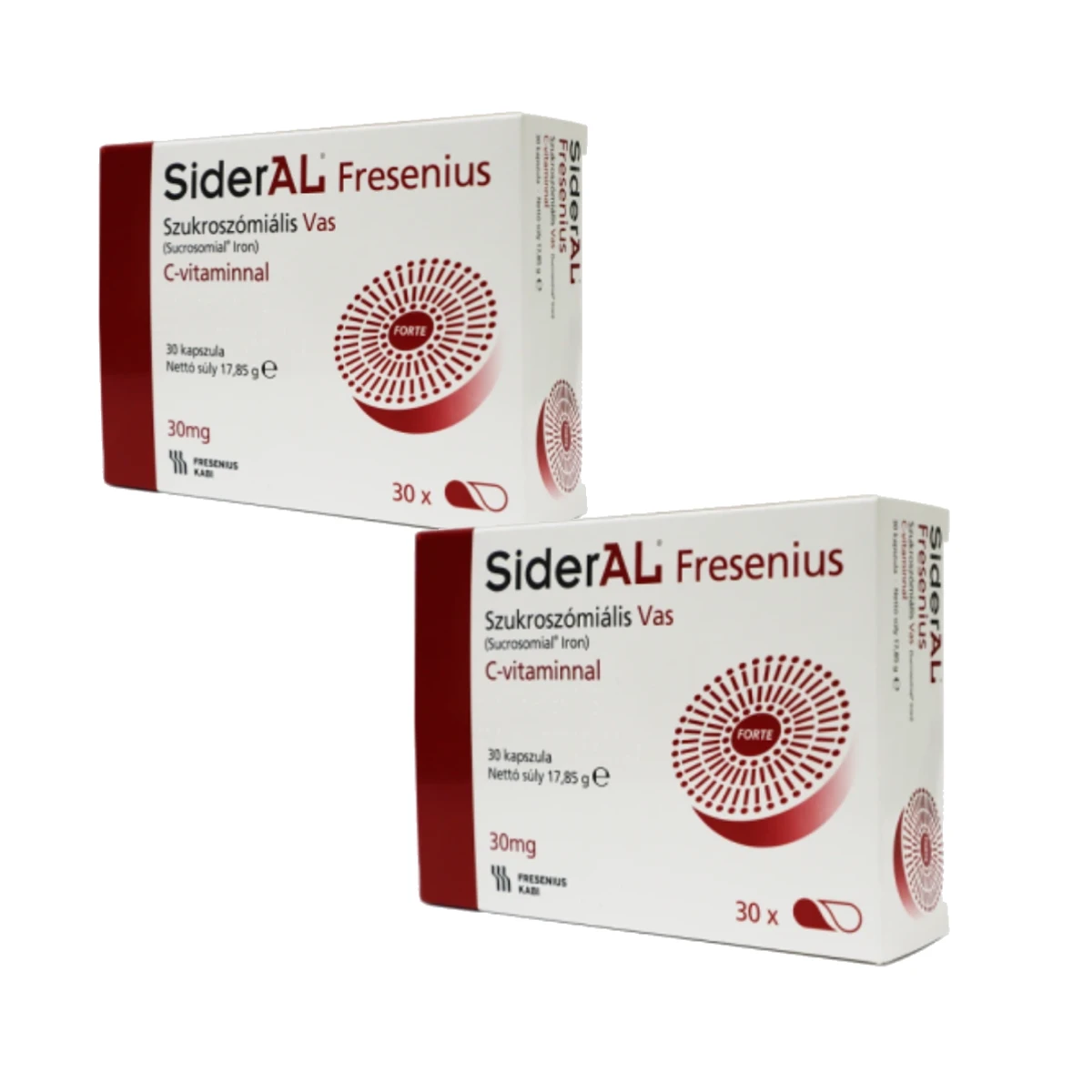 SiderAL Vas C vitaminnal kapszula csomag 2x30 szem