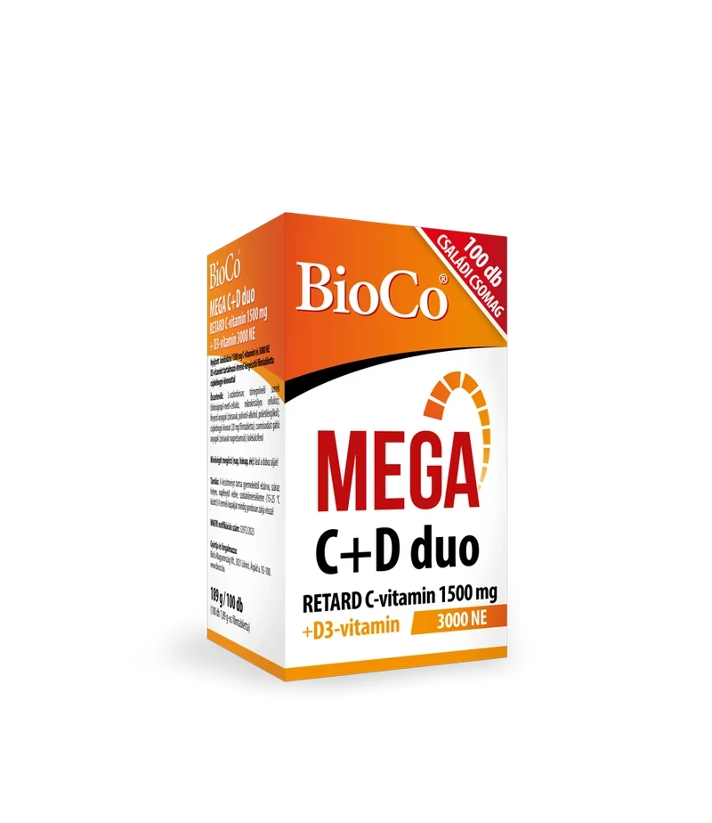 BioCo MEGA C+D duo RETARD C-vitamin 1500 mg + D3-vitamin 3000 NE filmtabletta