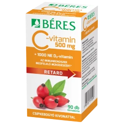 Béres C-Vitamin 500Mg + Csipkebogyó + D3 1000NE retard filmtabletta