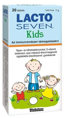 Lactoseven KIDS rágótabletta eper málna VITABALANS