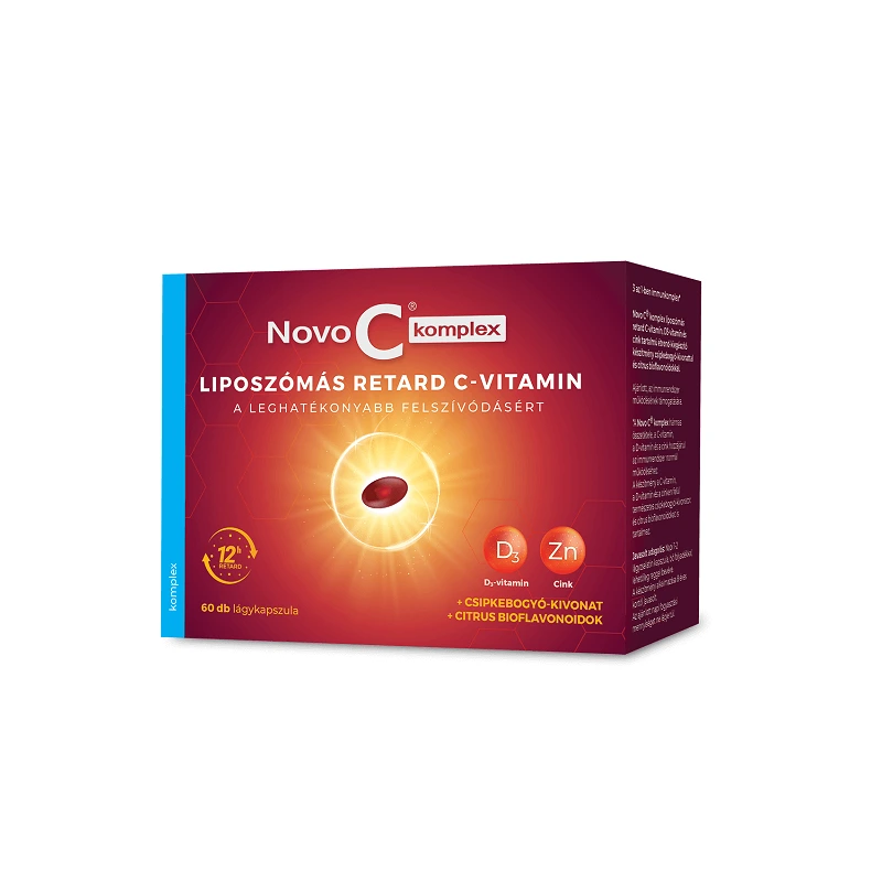 Novo C Komplex liposzómás retard C-vitamin +D3+Cink kapszula