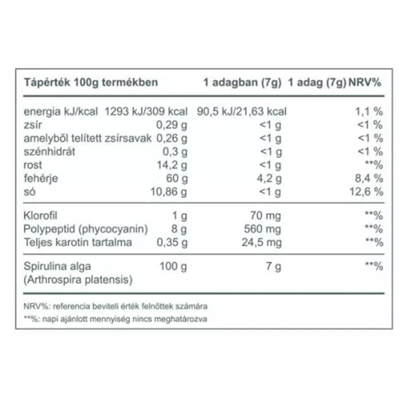 Vitaking Spirulina Alga Por