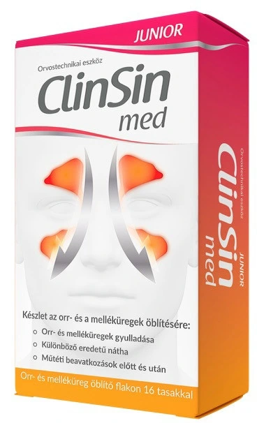 ClinSin Med JUNIOR - Orr- és melléküreg öblítő készlet (flakon + 16 tasak)