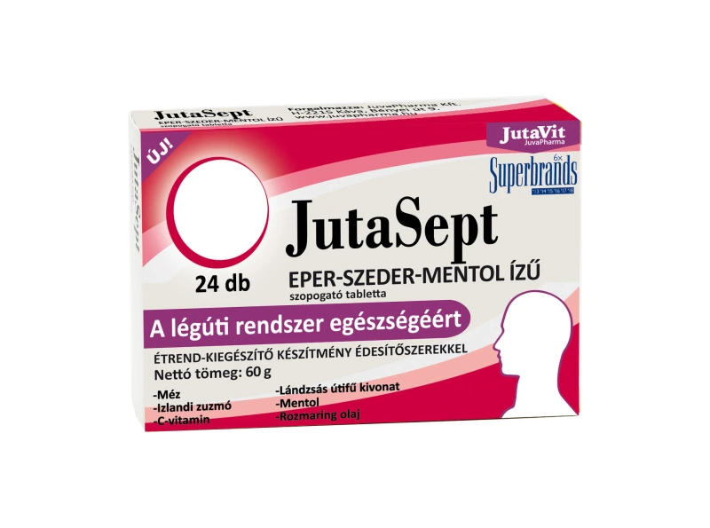 Jutavit Jutasept eper - szeder ízű szopogató tabletta
