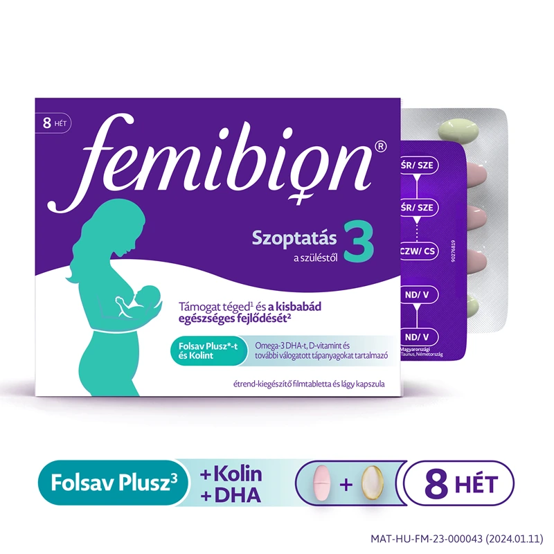 Femibion 3 Szoptatás időszakára filmtabletta és kapszula 8HÉT 56x+56x