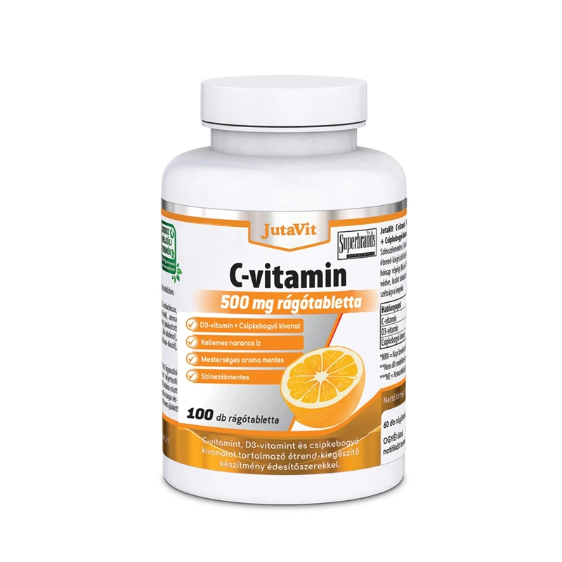 JutaVit C-vitamin 500 mg narancs ízű rágótabletta