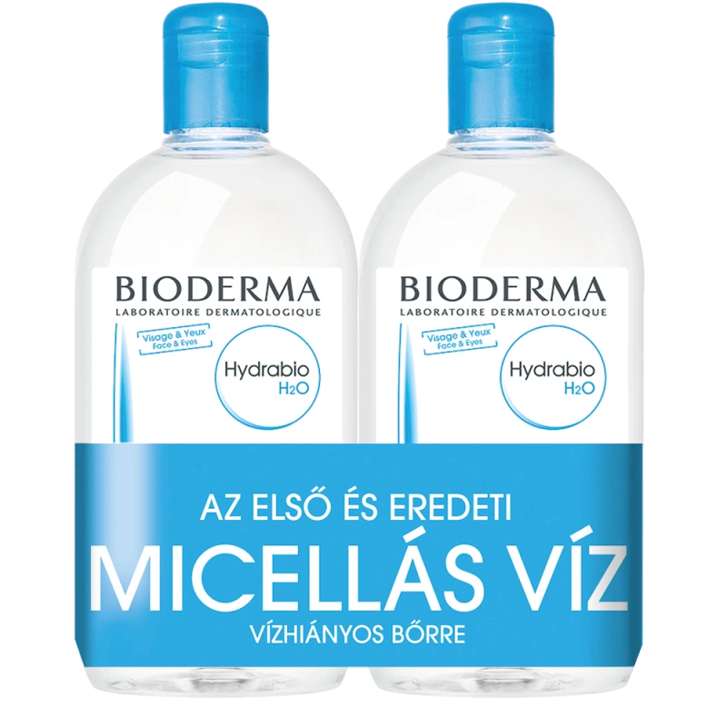 BIODERMA Hydrabio H2O arc- és sminklemosó DUOPACK - Micellafesztivál